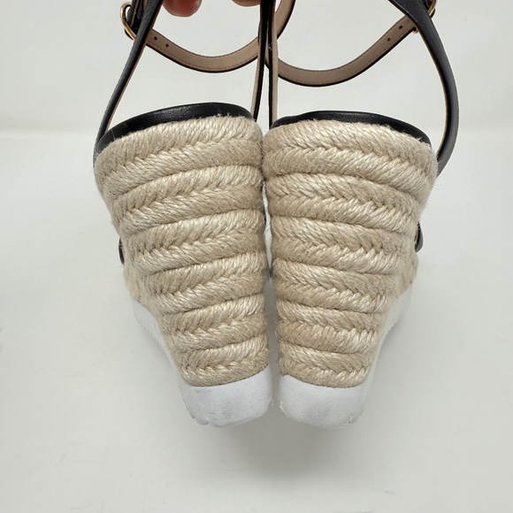 New Stuart Weitzman Catlina Espadrille Wedge Sandal Black Sz 9.5 - Picture 6 of 13